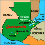 Carte voyage humanitaire au Guatemala sur Google Map
